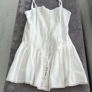 Zara White Sleeveless Button-Down Dress Size XS